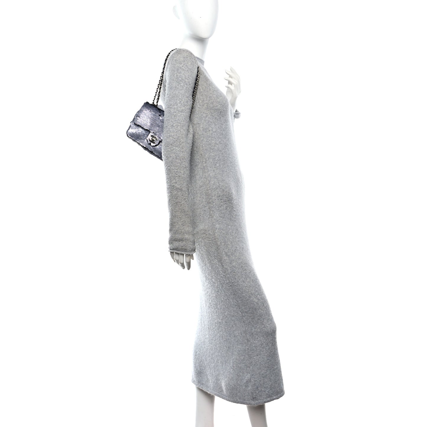 Sequin Small Single Flap Silver