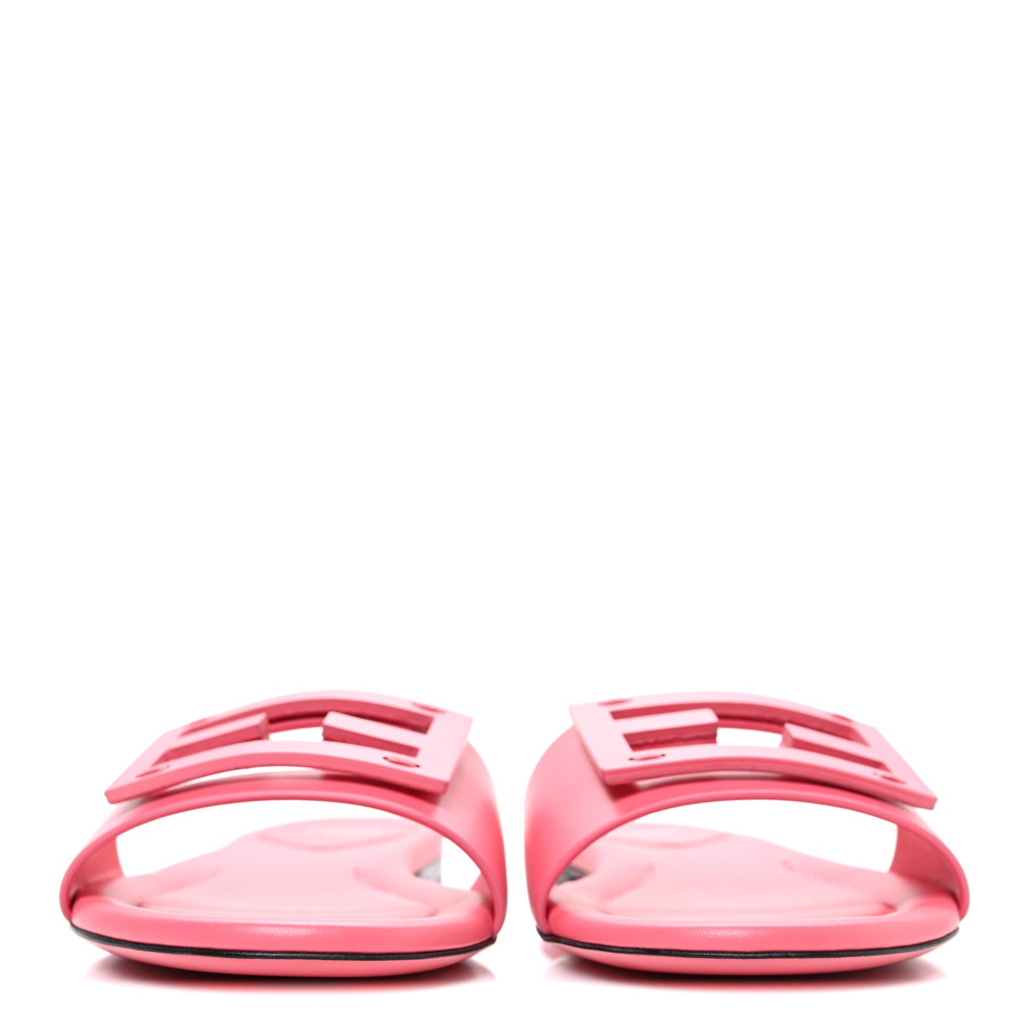 Vitello Cuoio Baguette Flat Slide Sandals 40 Pink Dalia