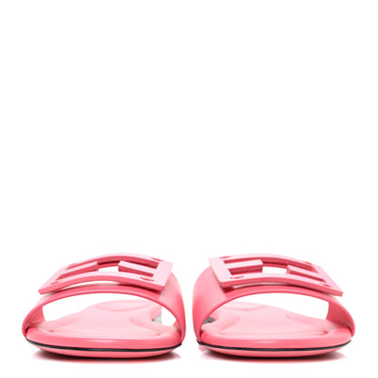 Fendi Vitello Cuoio Baguette Flat Slide Sandals 40 Pink Dalia 3 of 10