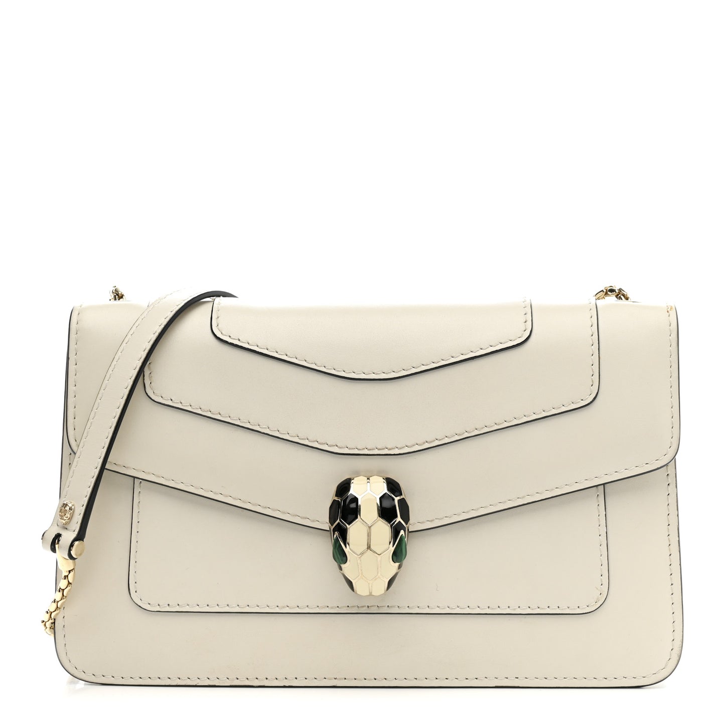 Calfskin Serpenti Forever Crossbody Bag White Agate