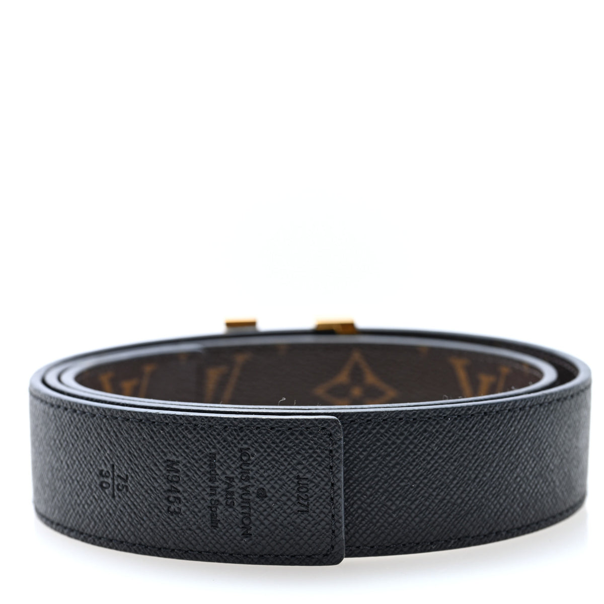 Louis Vuitton Calfskin Monogram 30mm LV Initiales Reversible Belt 75 30 Black 4 of 6