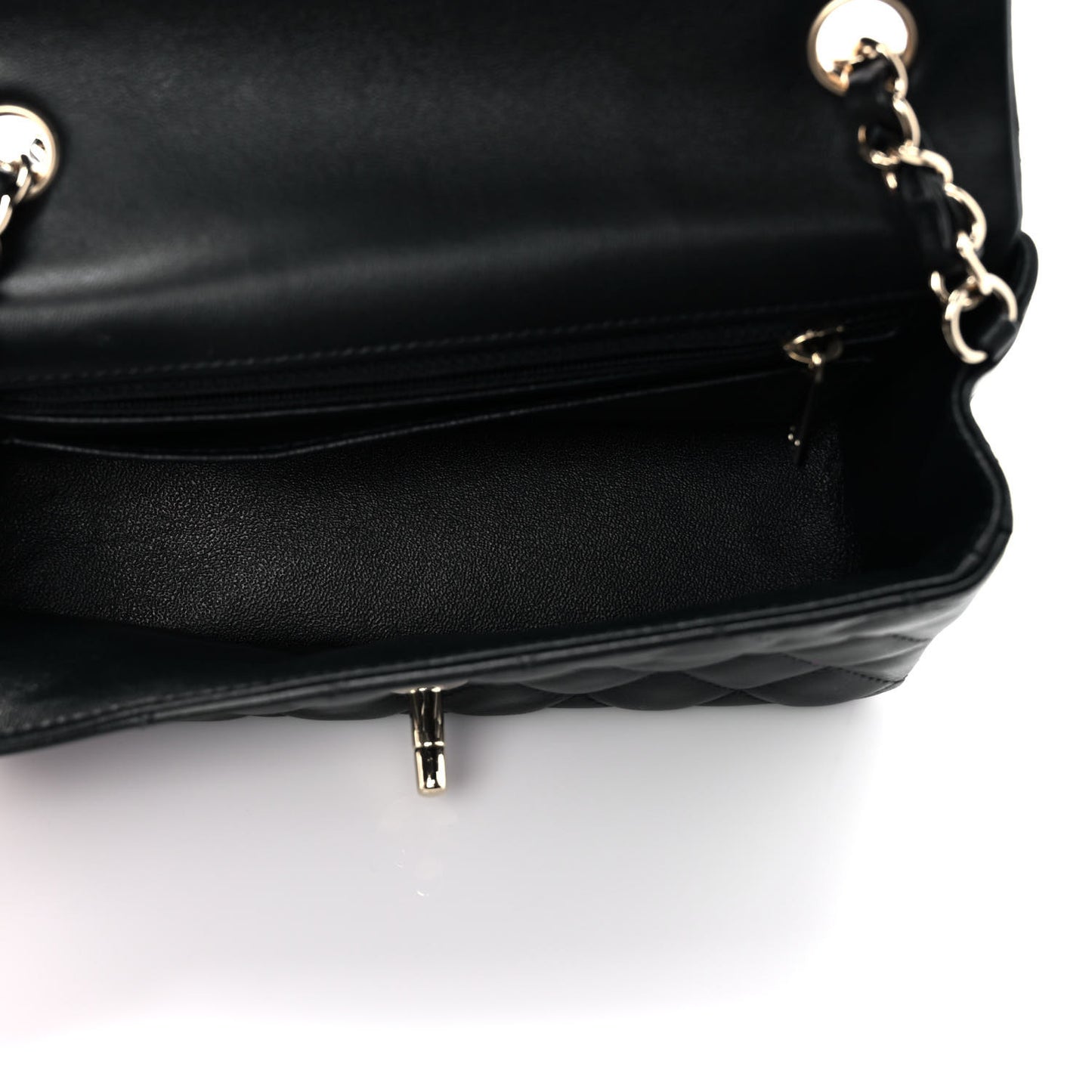Lambskin Quilted Mini Rectangular Flap Black