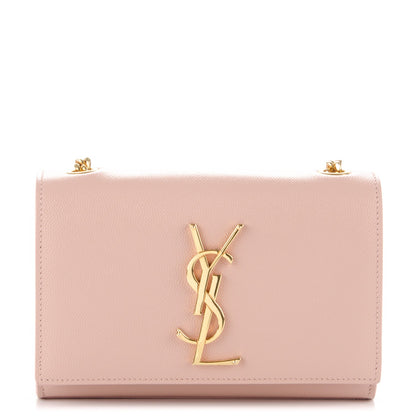 Saint Laurent Grain De Poudre Small Monogram Kate Satchel Pale Pink 1 of 7