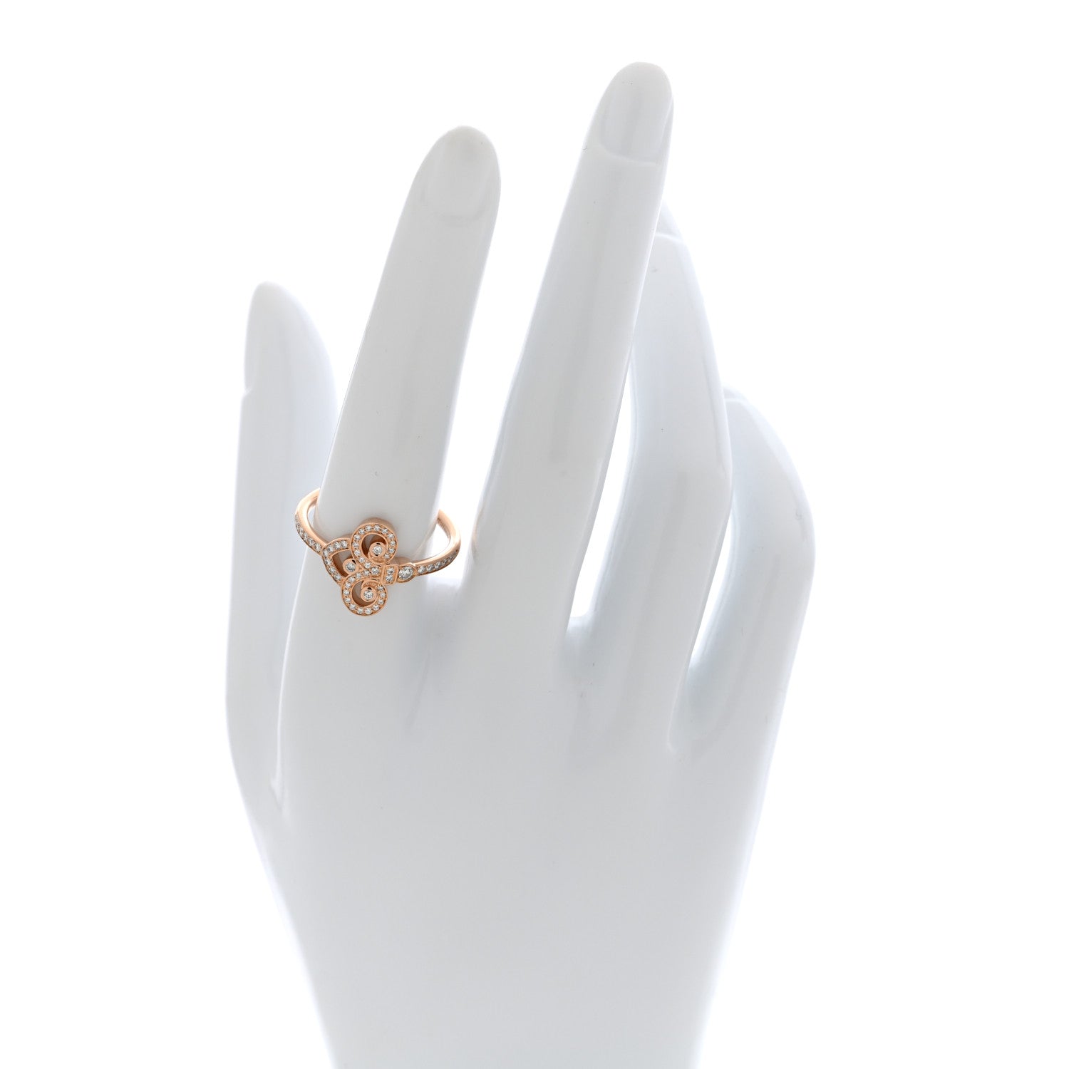 Tiffany 18K Rose Gold Diamond Fleur de Lis Ring 57 8 2 of 5