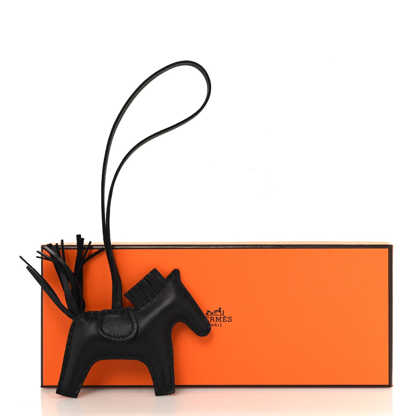 Milo Lambskin Grigri Rodeo Horse Bag Charm PM So Black