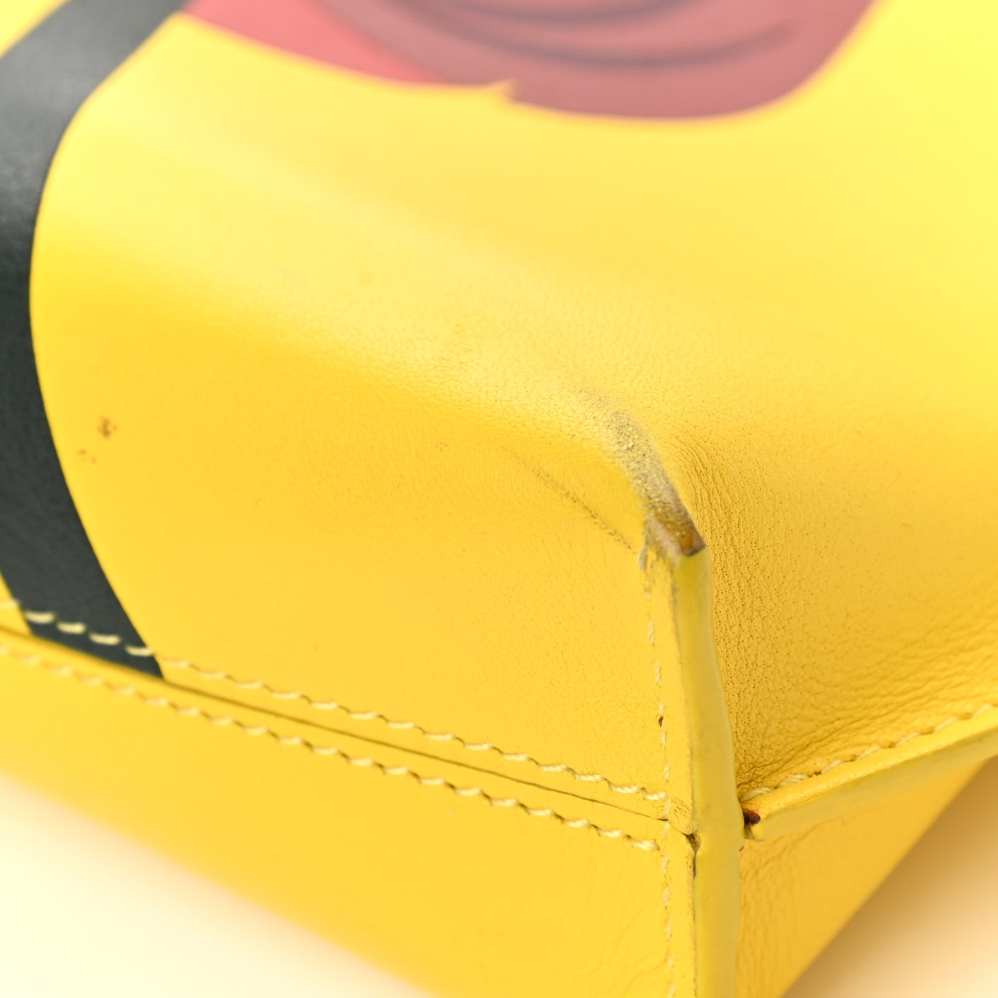 Calfskin Poppy Print Crossbody Bag Yellow