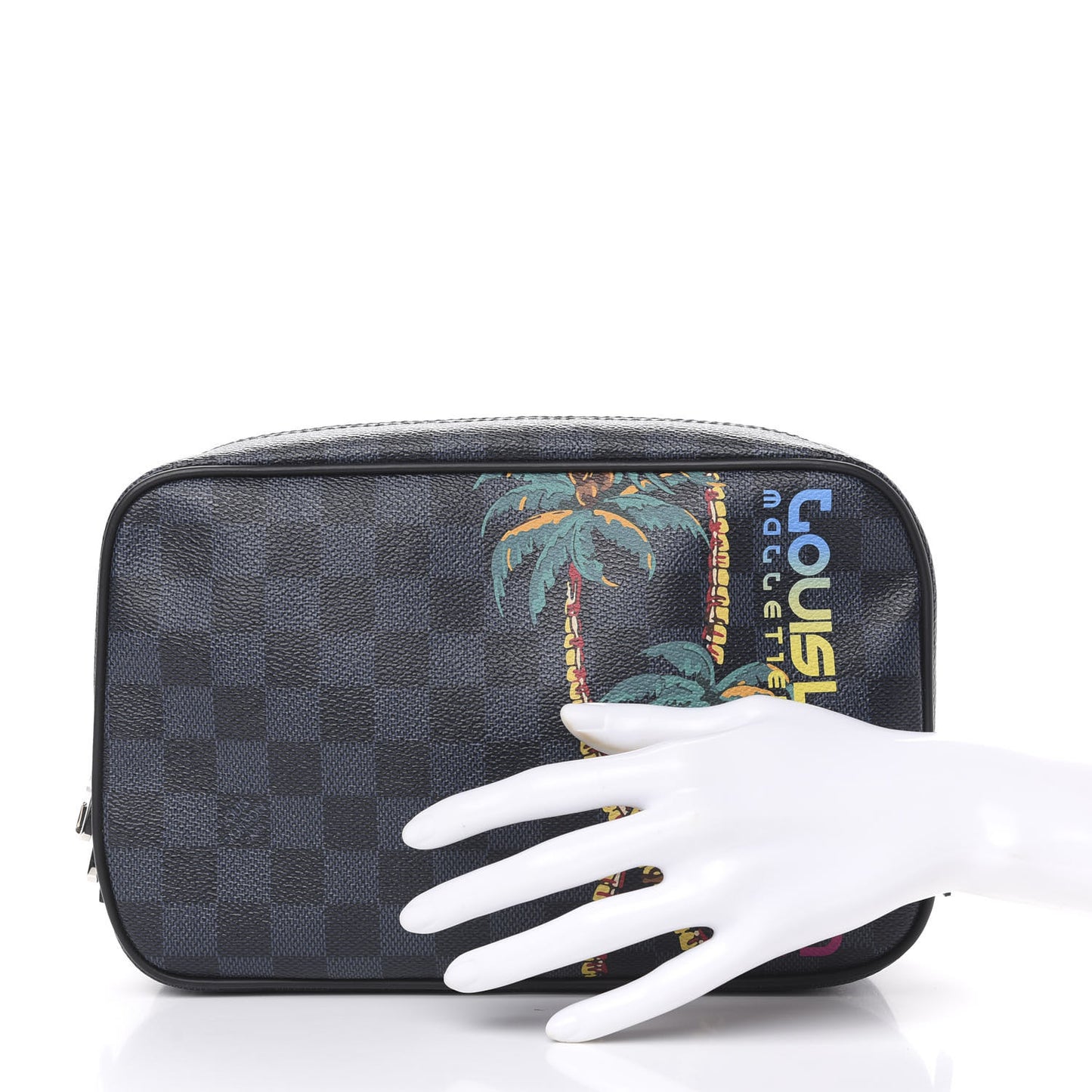 Damier Cobalt Jungle Toilet Pouch GM Blue