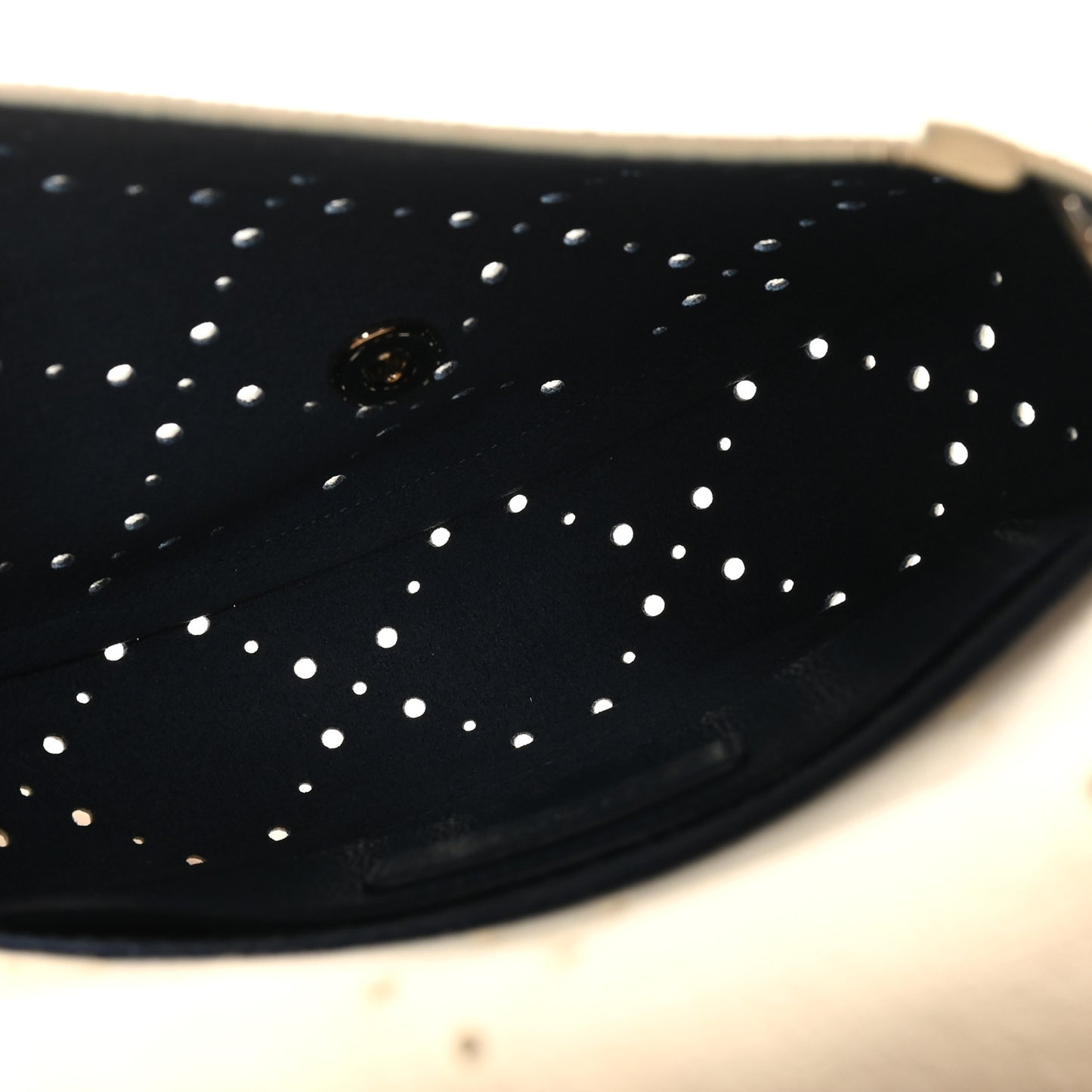 Caviar Perforated Messenger Bag White
