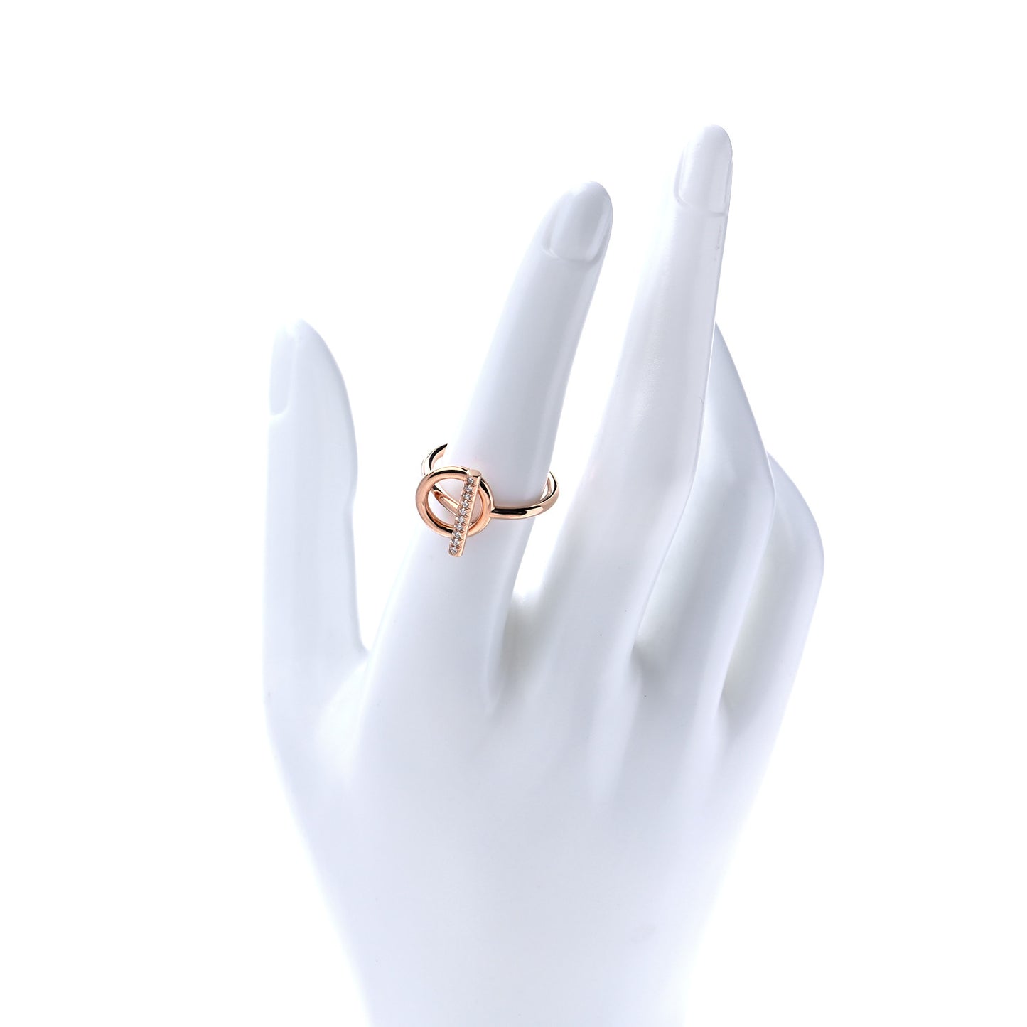18K Rose Gold Diamond PM Echappee Ring 54 6.75