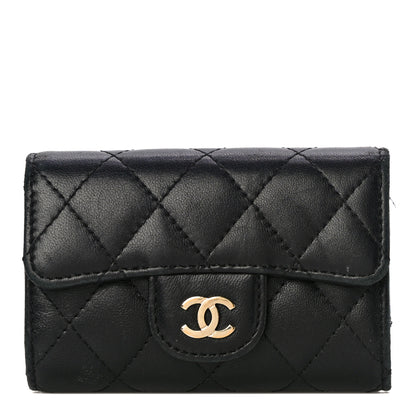 Chanel Lambskin Quilted 4 Key Holder Black 1 of 12