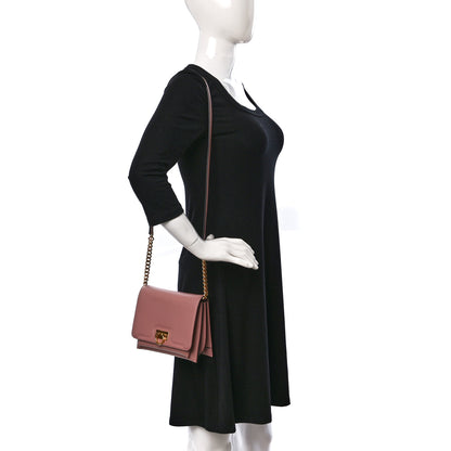 Salvatore Ferragamo Calfskin Trifolio Flap Bag Antique Rose 2 of 8