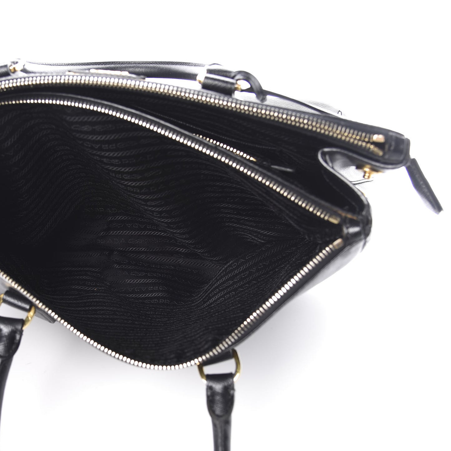 Saffiano Medium Galleria Double Zip Tote Black