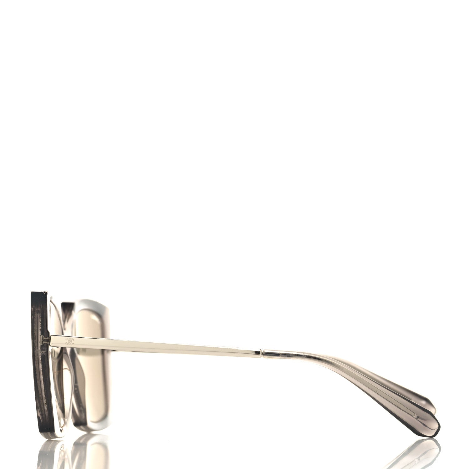 Chanel 18K White Gold Mirror Square Sunglasses 6051 Gray 3 of 8