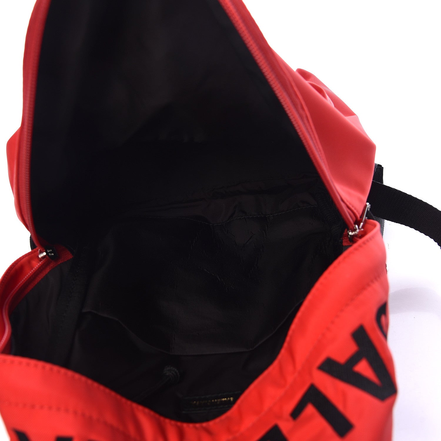 Balenciaga Sport Nylon Logo Embroidered S Wheel Backpack Bright Red Black 5 of 9