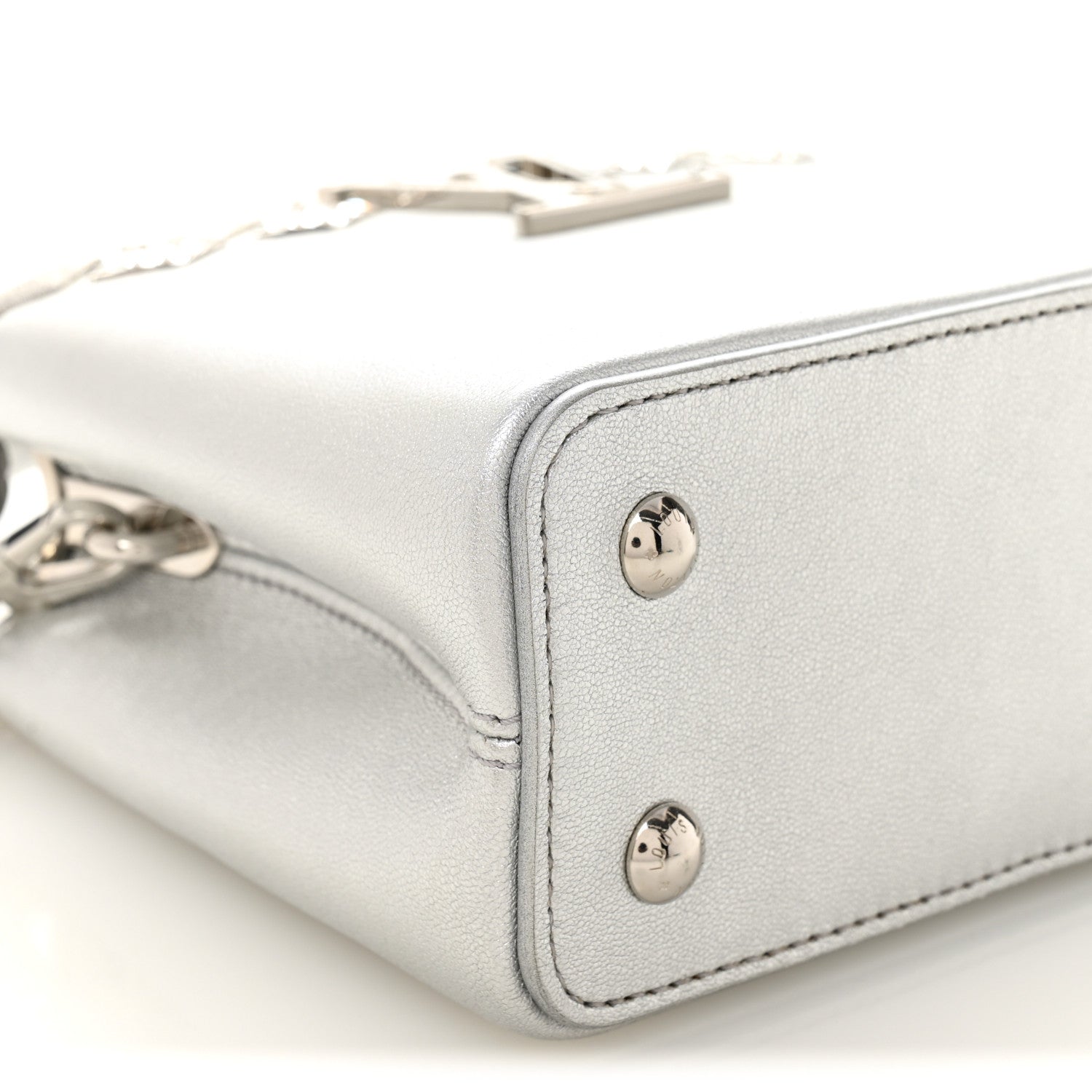 Louis Vuitton Lambskin Strass Mini Capucines  Silver 8 of 9