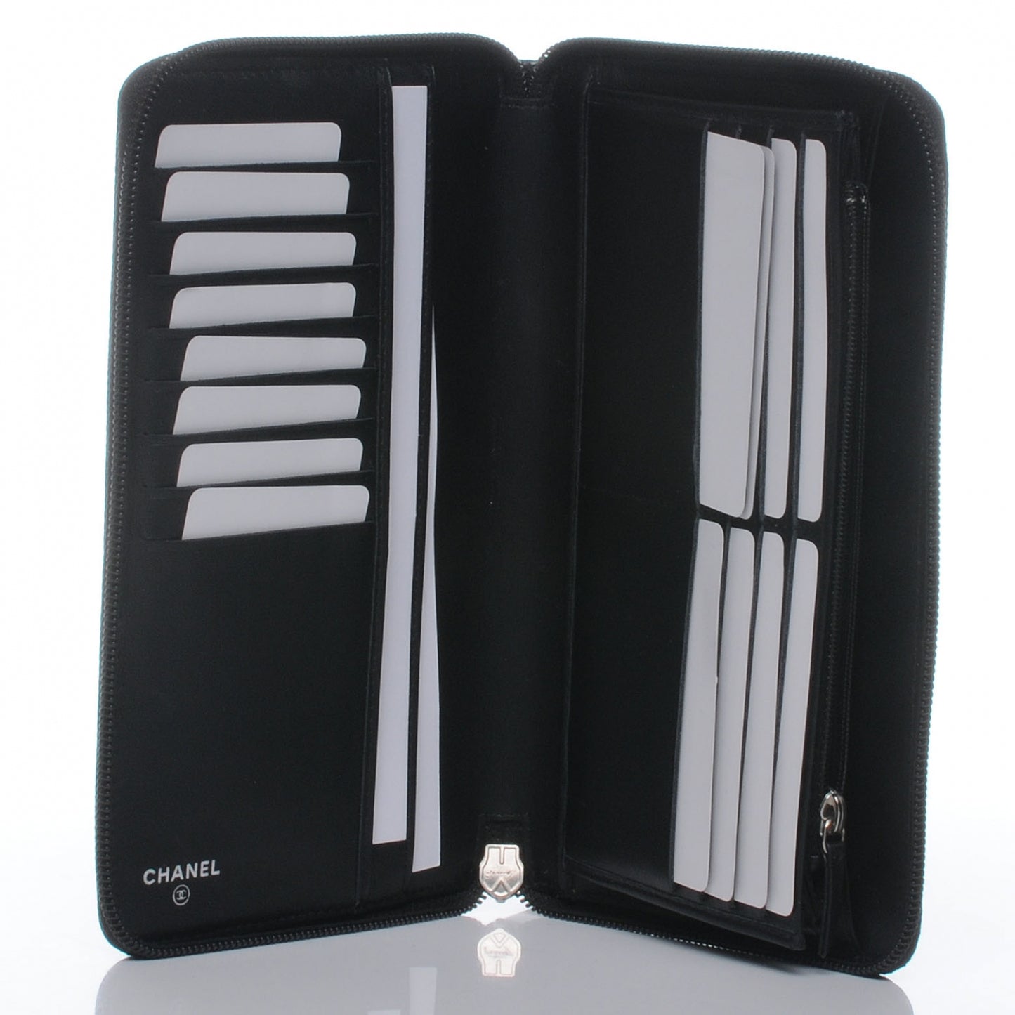 Caviar CC Zip Around Wallet Black