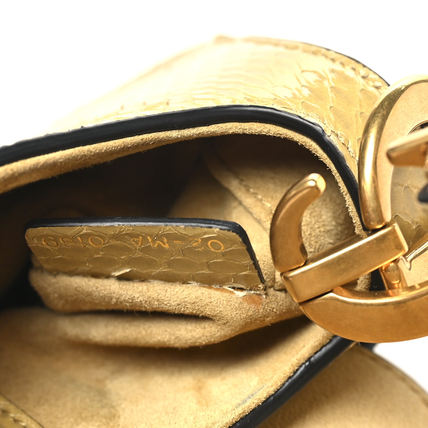 Snakeskin Mini Saddle Bag Green