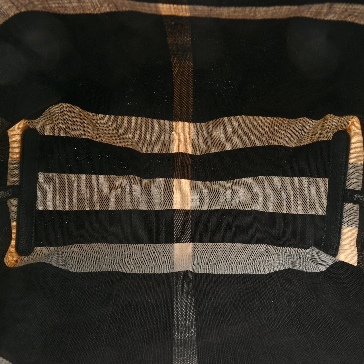 Coated Canvas Mega Check Medium Doodle Tote Black White
