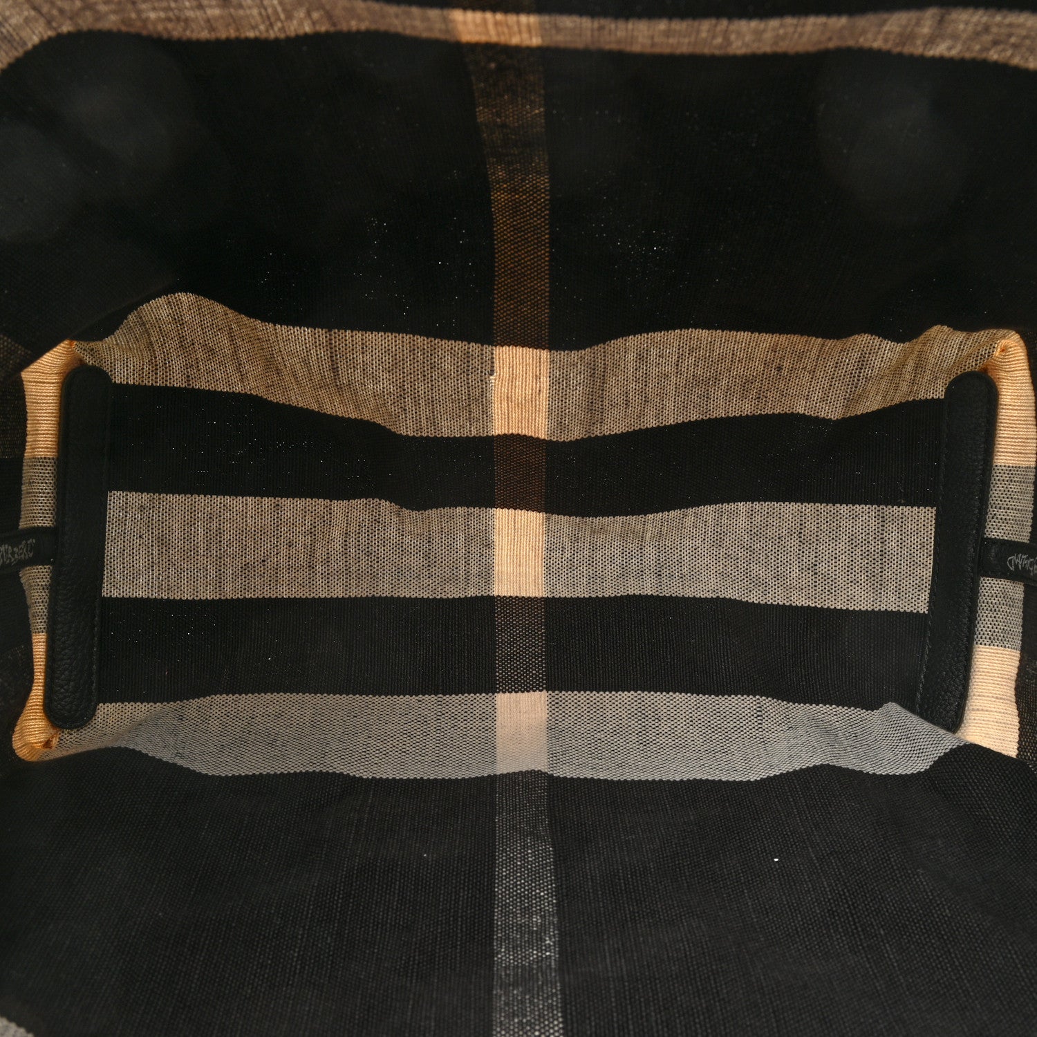 Burberry Coated Canvas Mega Check Medium Doodle Tote Black White 5 of 15