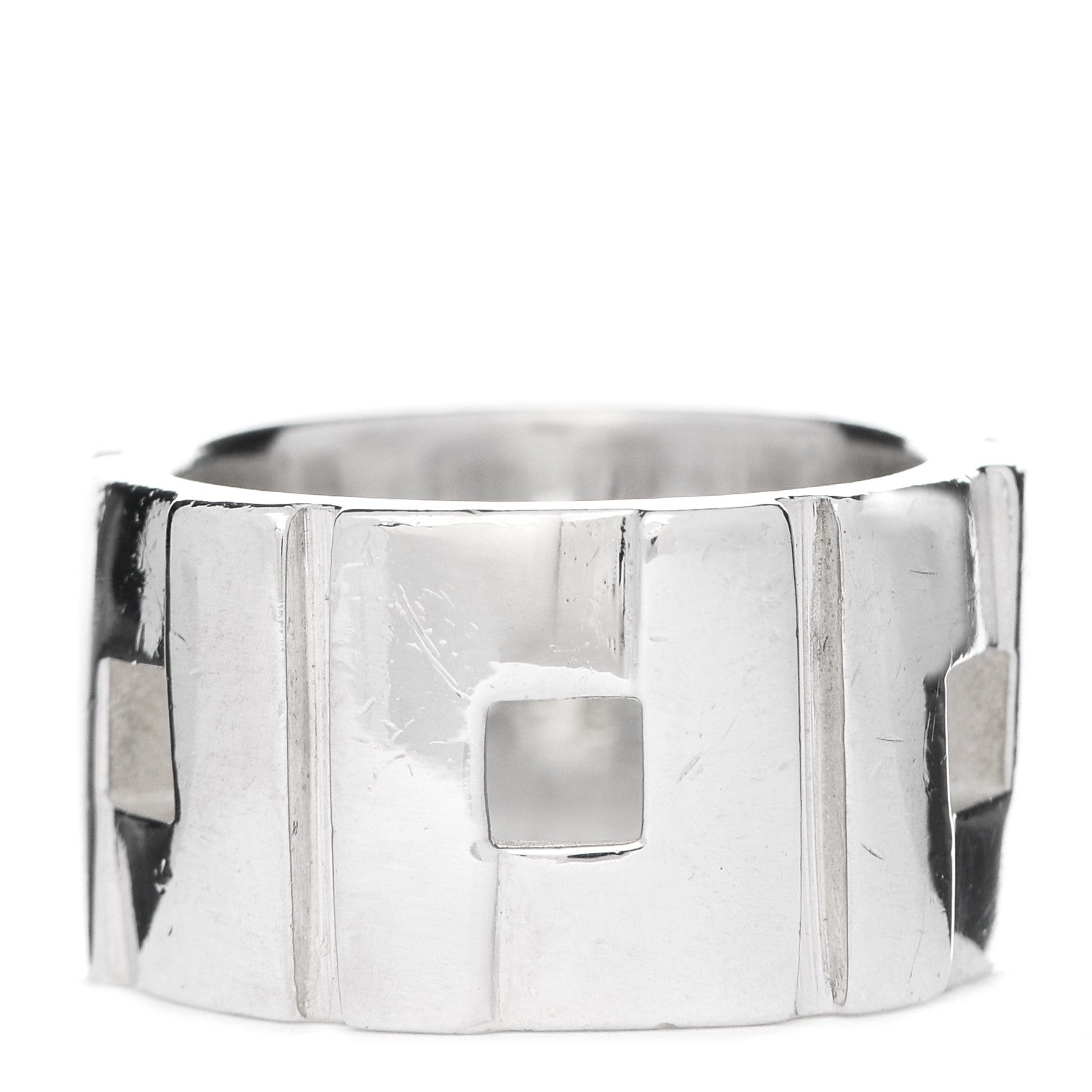 Gucci Sterling Silver Cutout Band Ring 57 8 1 of 5