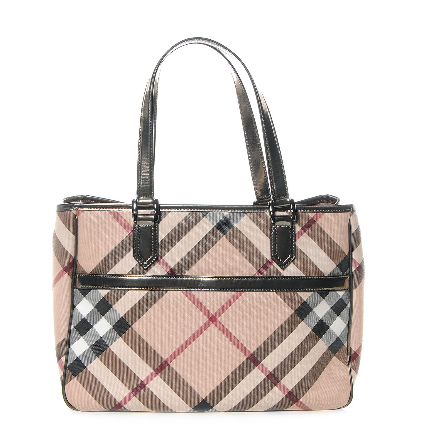 Metallic Calfskin Nova Check Tote