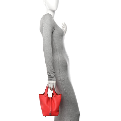 Hermes Taurillon Clemence Picotin Lock 18 PM Rose Texas 2 of 11