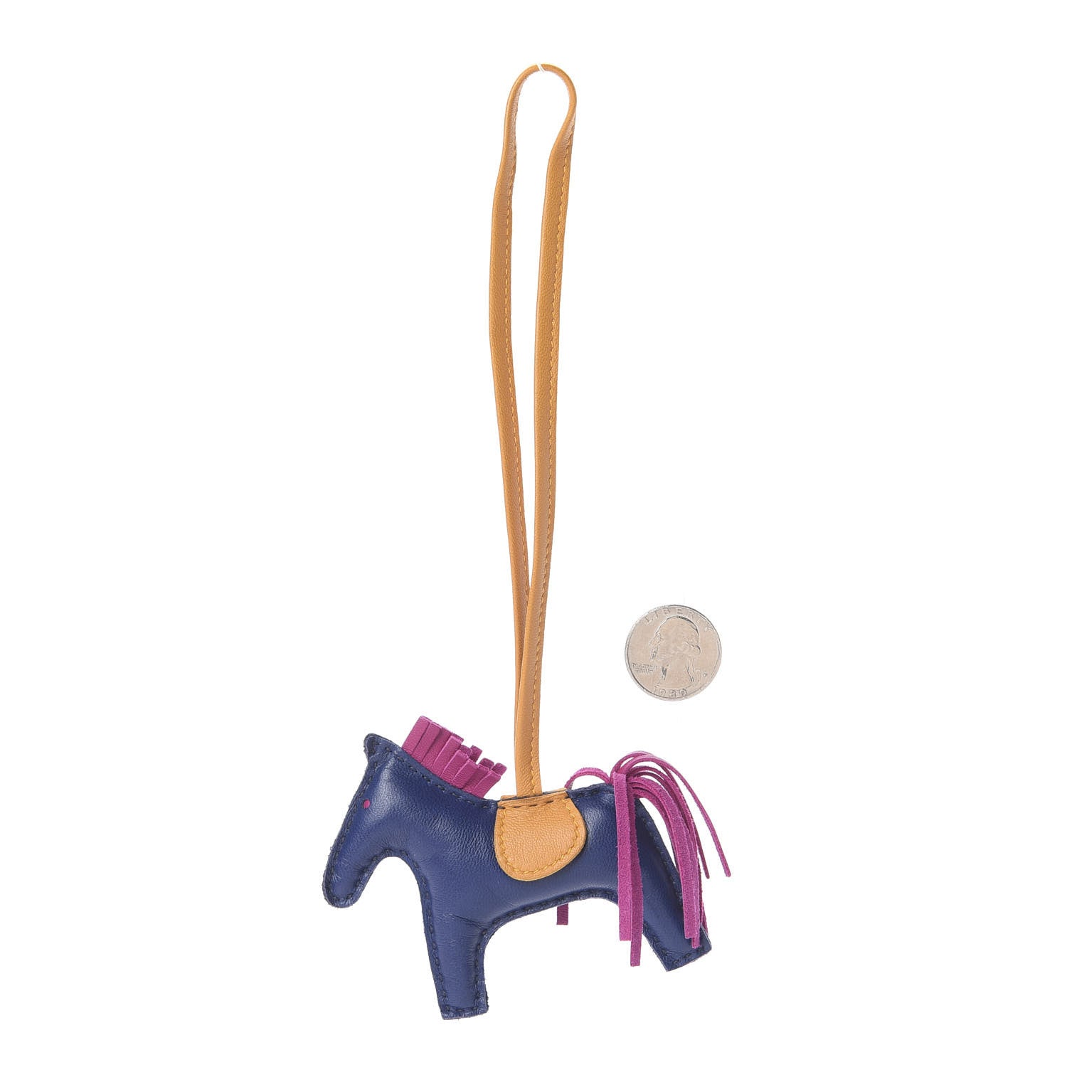 Hermes Milo Lambskin Grigri Rodeo Horse Bag Charm PM Bleu Saphir Rose Pourpre Bouton D'Or 1 of 2