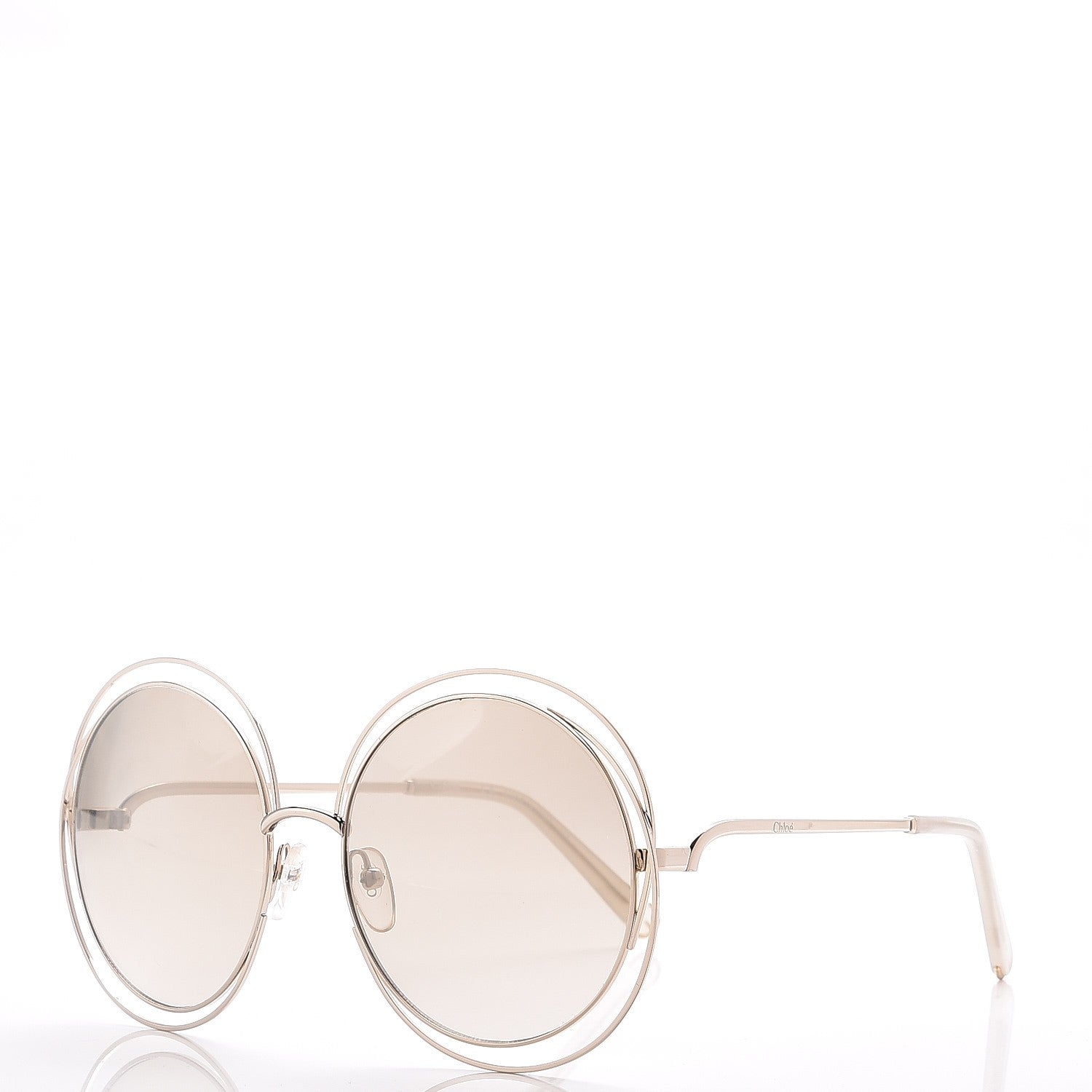 Chloe Oversize Round Carlina Oversized Round Sunglasses CE114S Gold Peach Pink 1 of 6