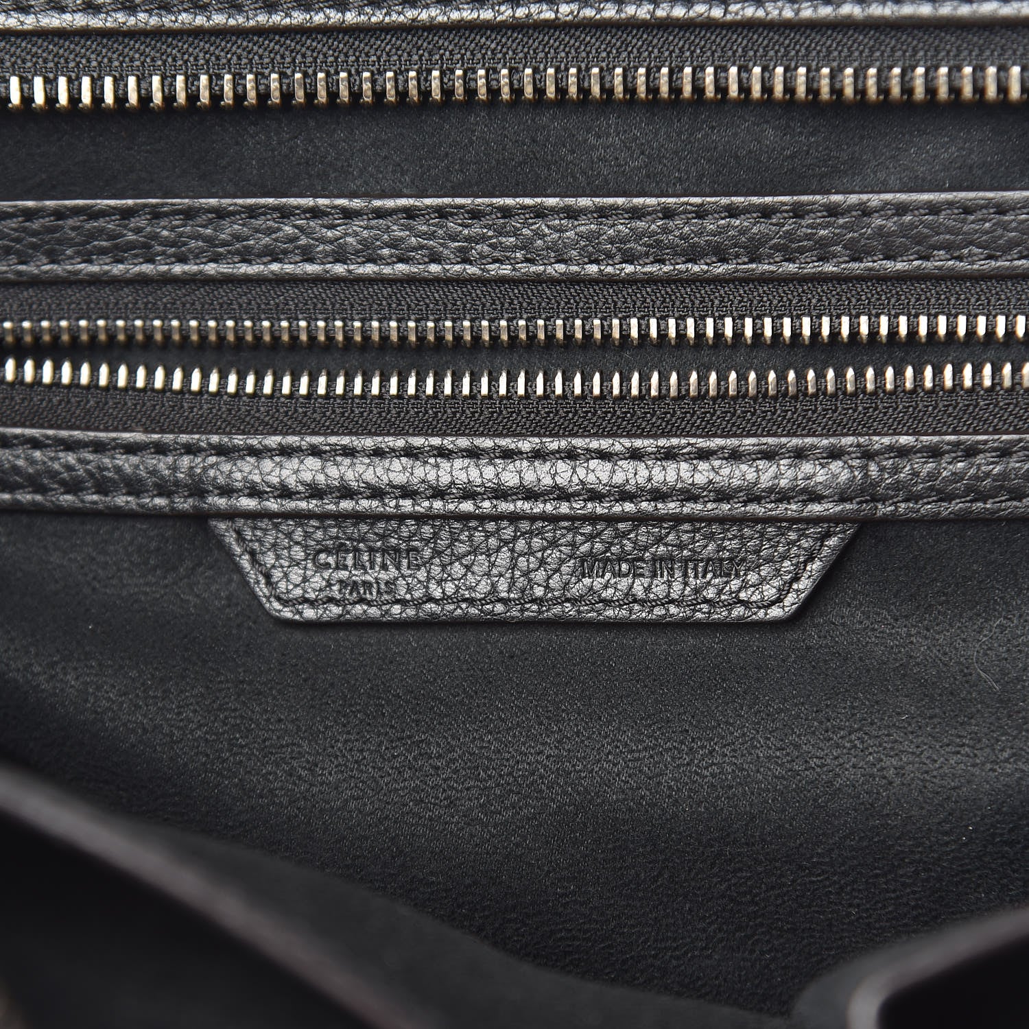 Celine Drummed Calfskin Mini Luggage Black 6 of 10