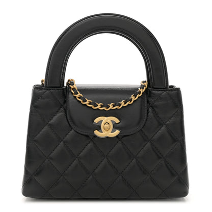 Chanel Shiny Aged Calfskin Quilted Nano Kelly Shopper Black 1 of 11