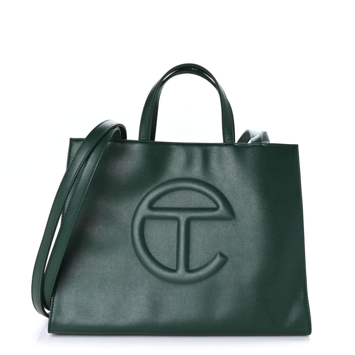 Telfar Vegan Leather Medium Shopping Bag Dark Olive 1 of 9