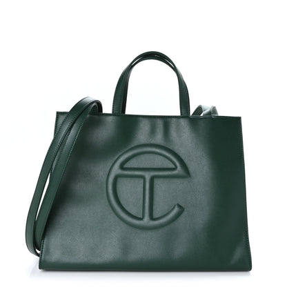 Telfar Vegan Leather Medium Shopping Bag Dark Olive 1 of 9