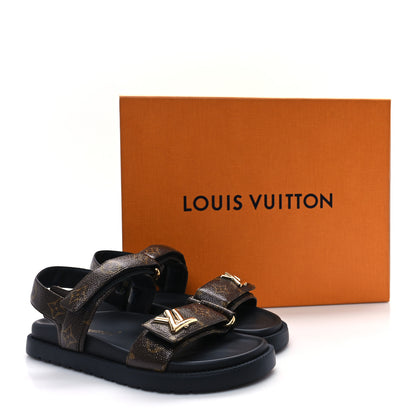 Louis Vuitton Monogram LV Sunset Comfort Flat Sandals 38 Cacao Brown 9 of 9