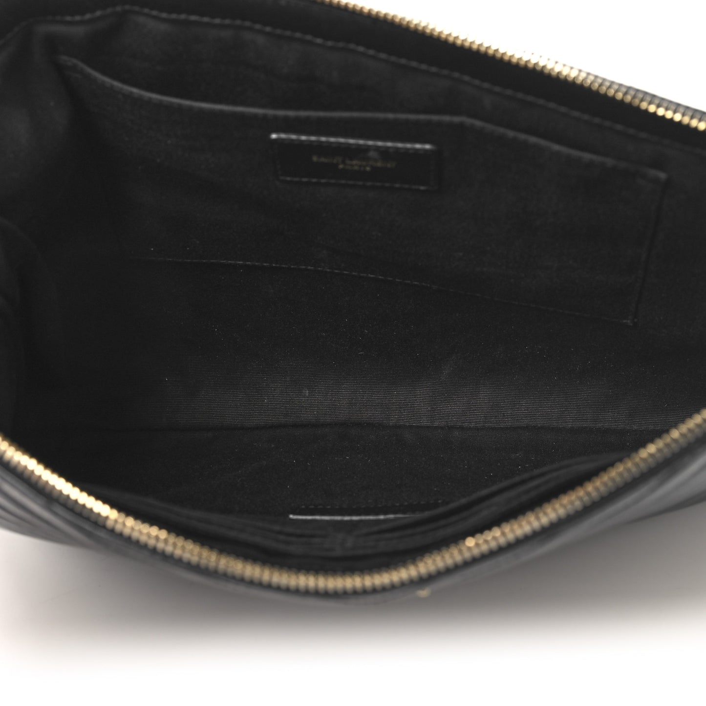 Calfskin Matelasse Chevron Monogram Document Holder Black