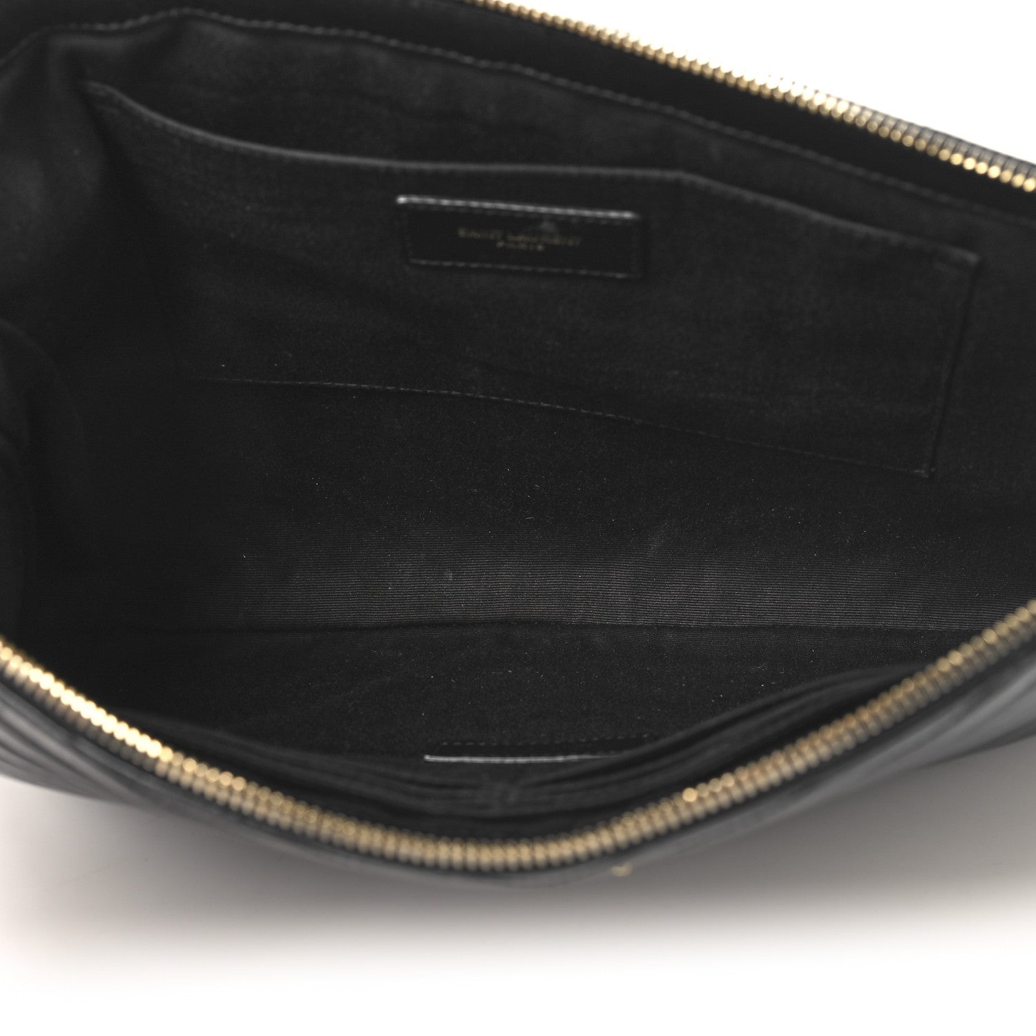 Saint Laurent Calfskin Matelasse Chevron Monogram Document Holder Black 5 of 7