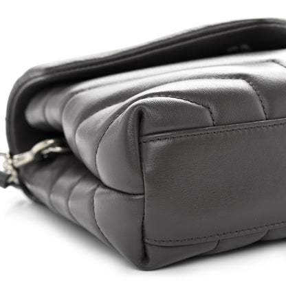 Saint Laurent Calfskin Y Quilted Monogram Toy Loulou Crossbody Bag Grey Kaki 9 of 10