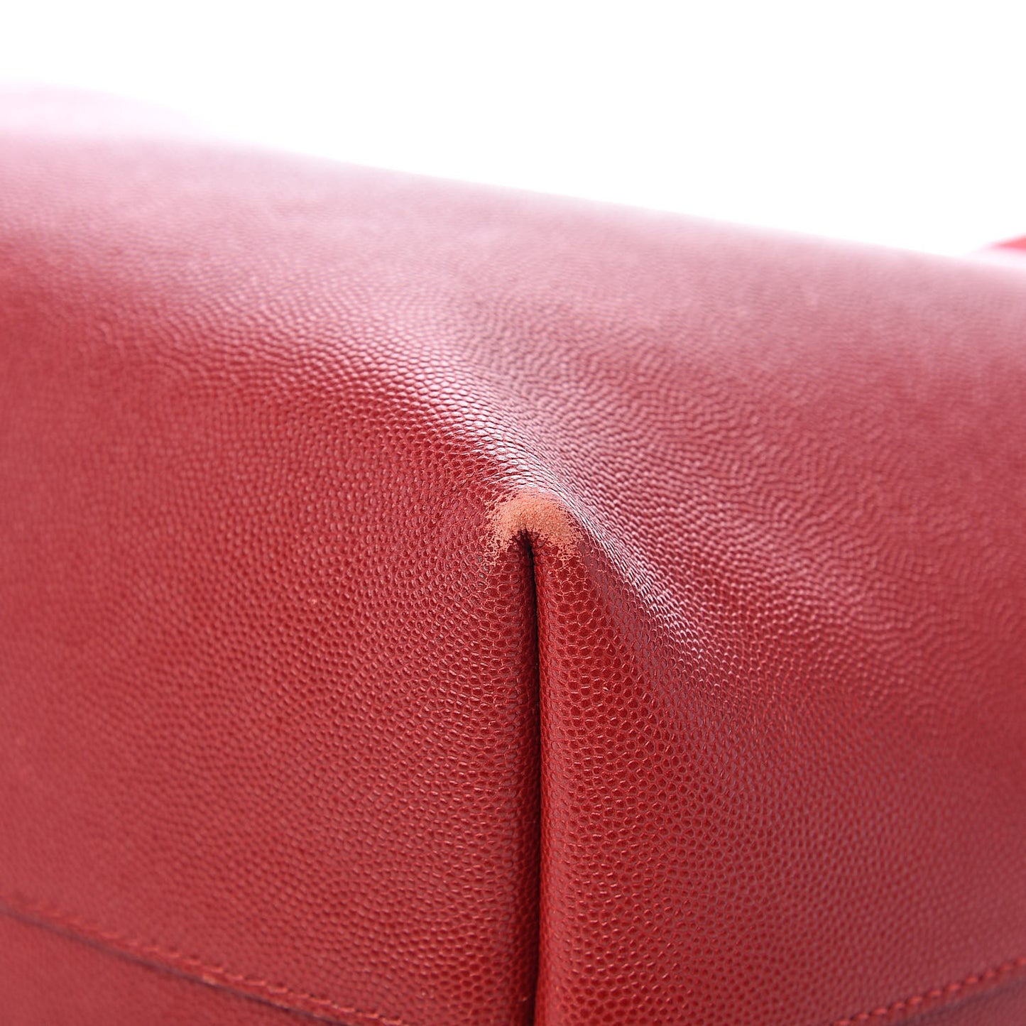 Grained Calfskin Small T Tote Red