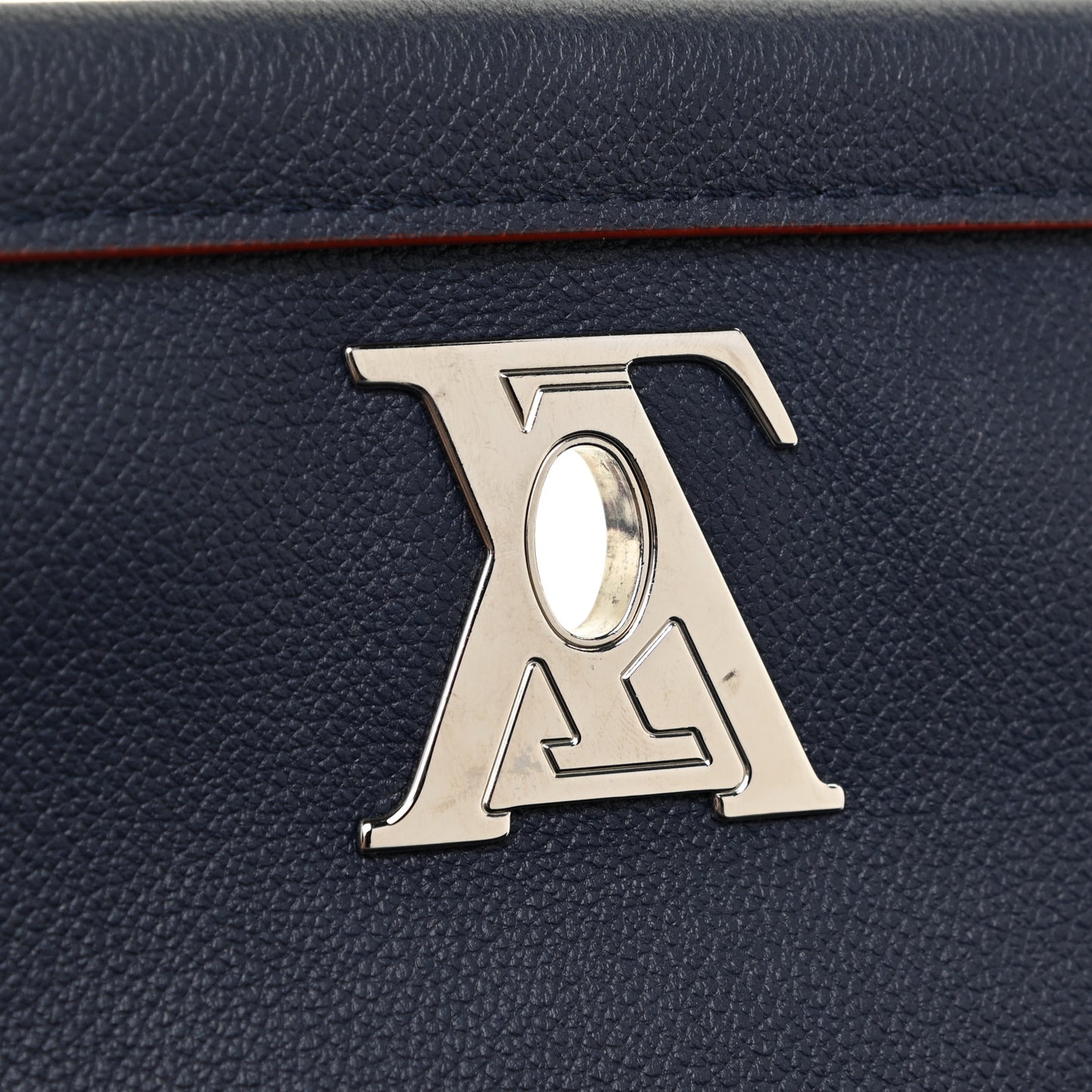 Calfskin Lockme II Chain Bag BB Marine Rouge