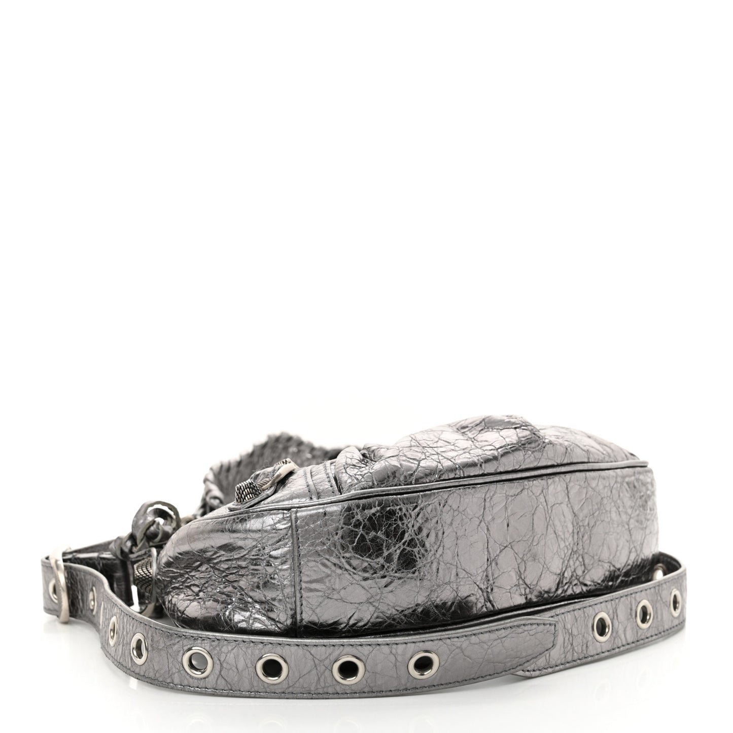Metallic Agneau Arena Le Cagole Shoulder Bag XS Silver