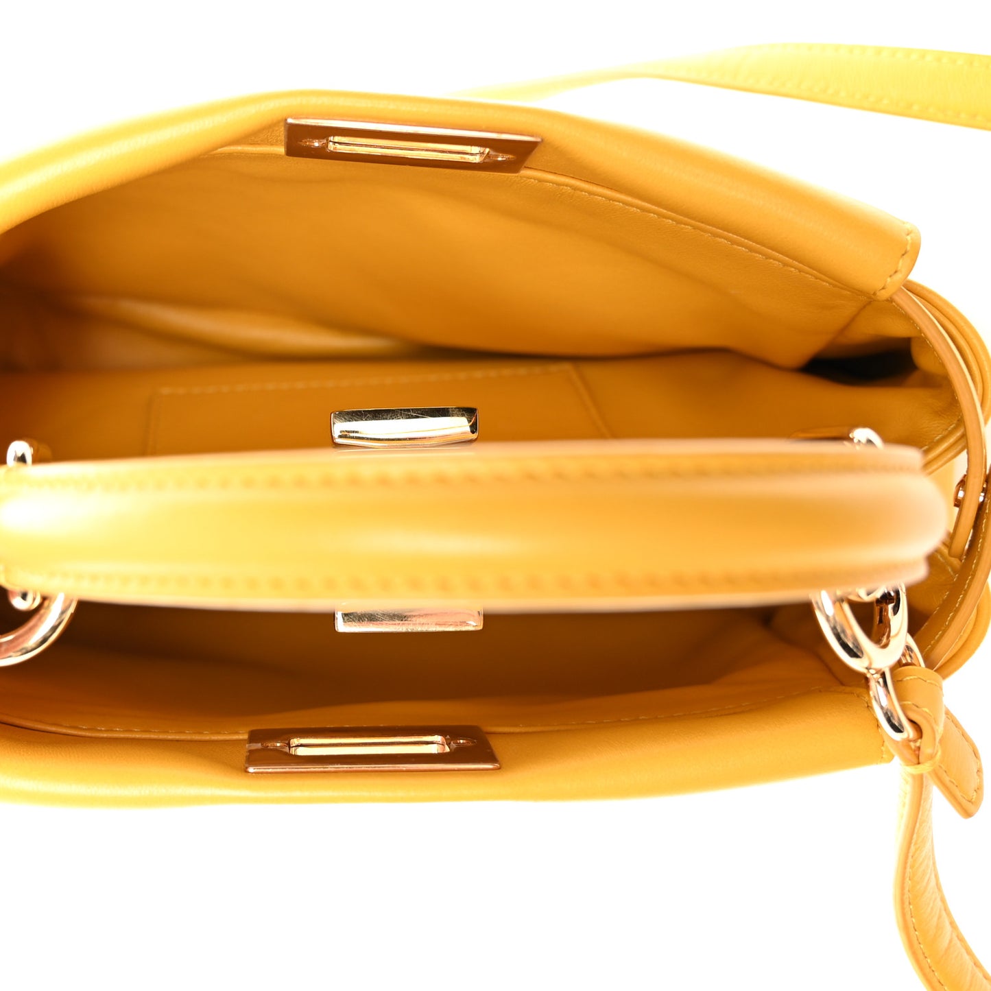 Nappa Stacked Bar Mini Peekaboo Iconic Satchel Mimosa