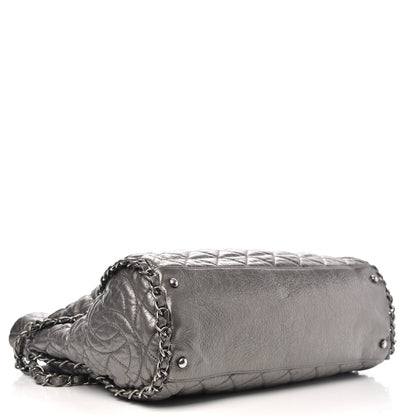 Chanel Metallic Calfskin Quilted Large Chain Me Hobo Silver 4 of 12