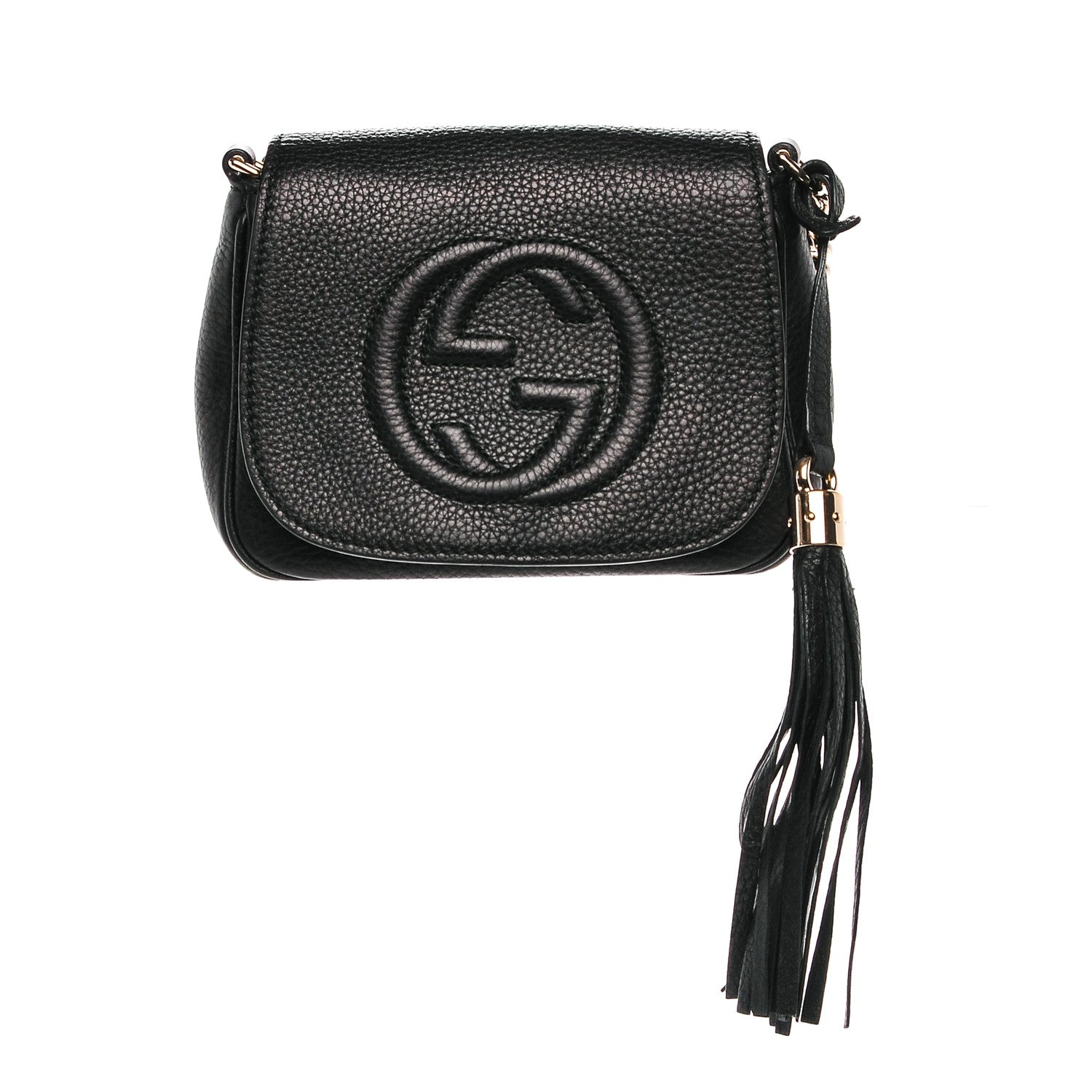 Gucci Pebbled Calfskin Small Soho Flap Crossbody Black 1 of 7