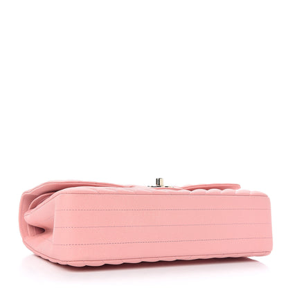 Chanel Caviar Chevron Quilted Medium Double Flap Pink 5 of 18