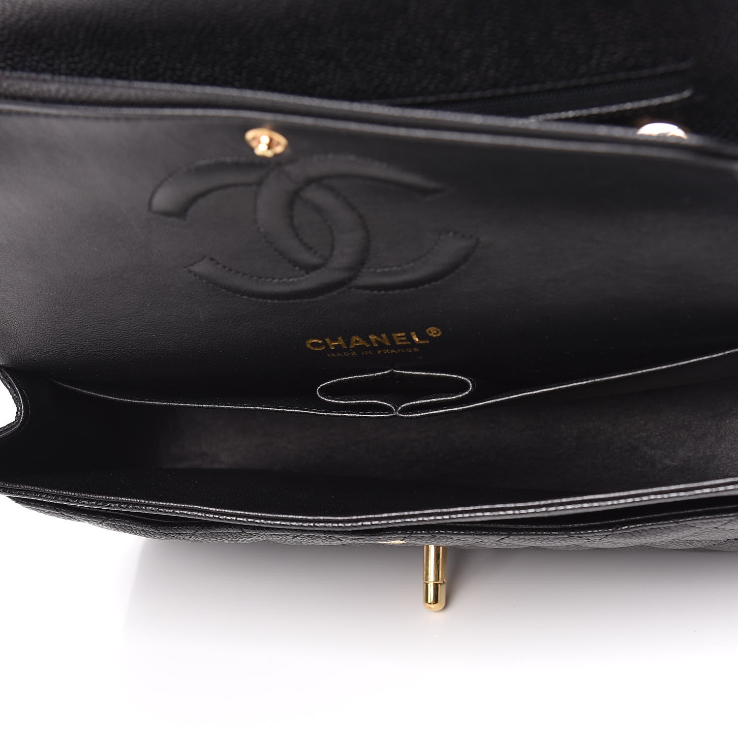 Chanel Caviar Quilted Medium Double Flap Black 7 of 10