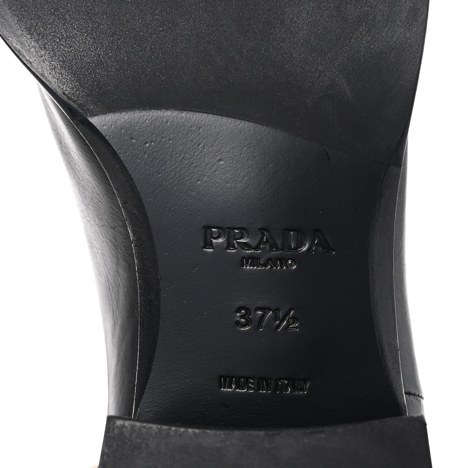 Prada Spazzolato Knee High Boots 37.5 Black 6 of 6