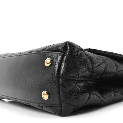 Chanel Caviar Lizard Embossed Quilted Mini Coco Handle Flap Black 19 of 21