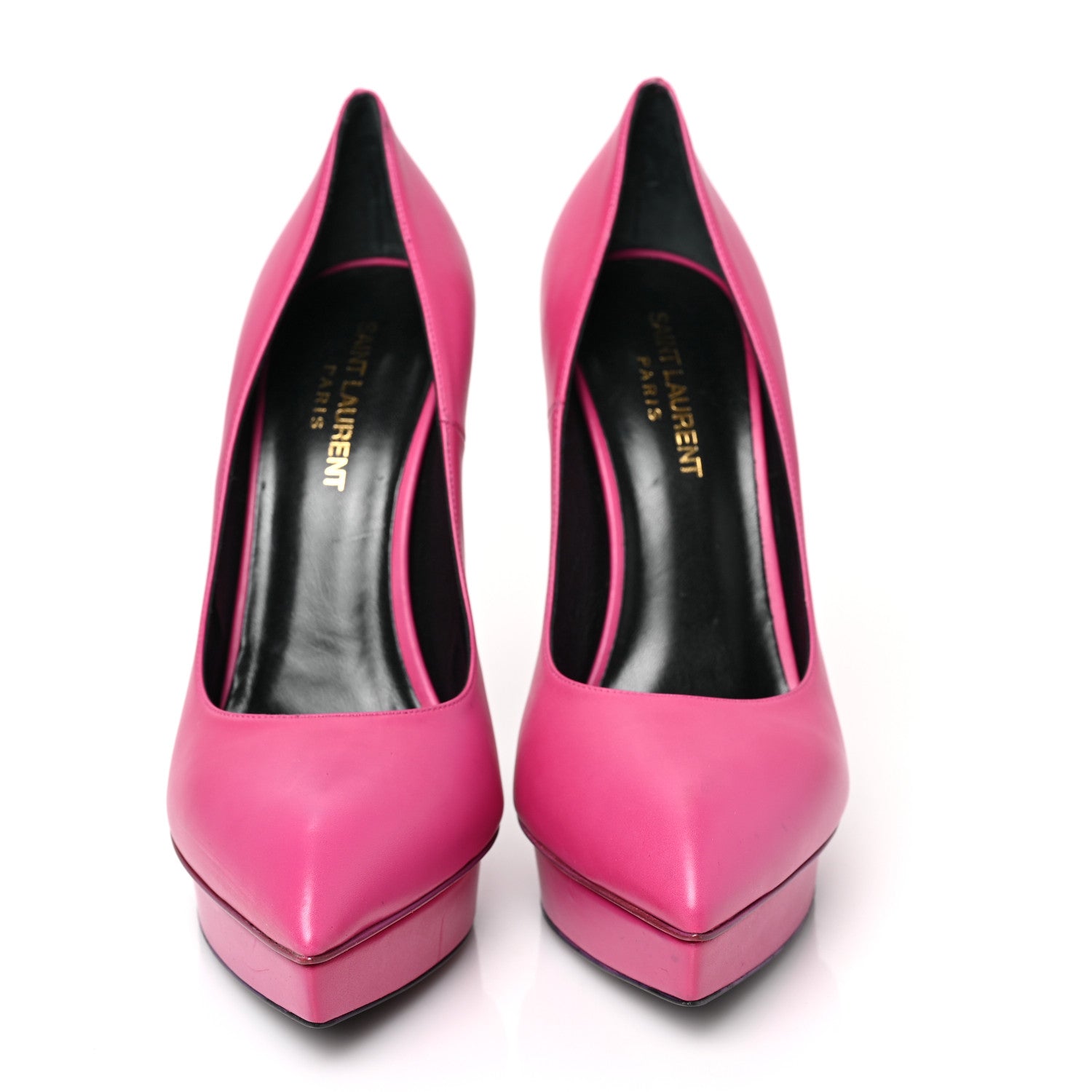 Saint Laurent Calfskin Janis 105 Platform Pumps 39 Fuchsia 2 of 8