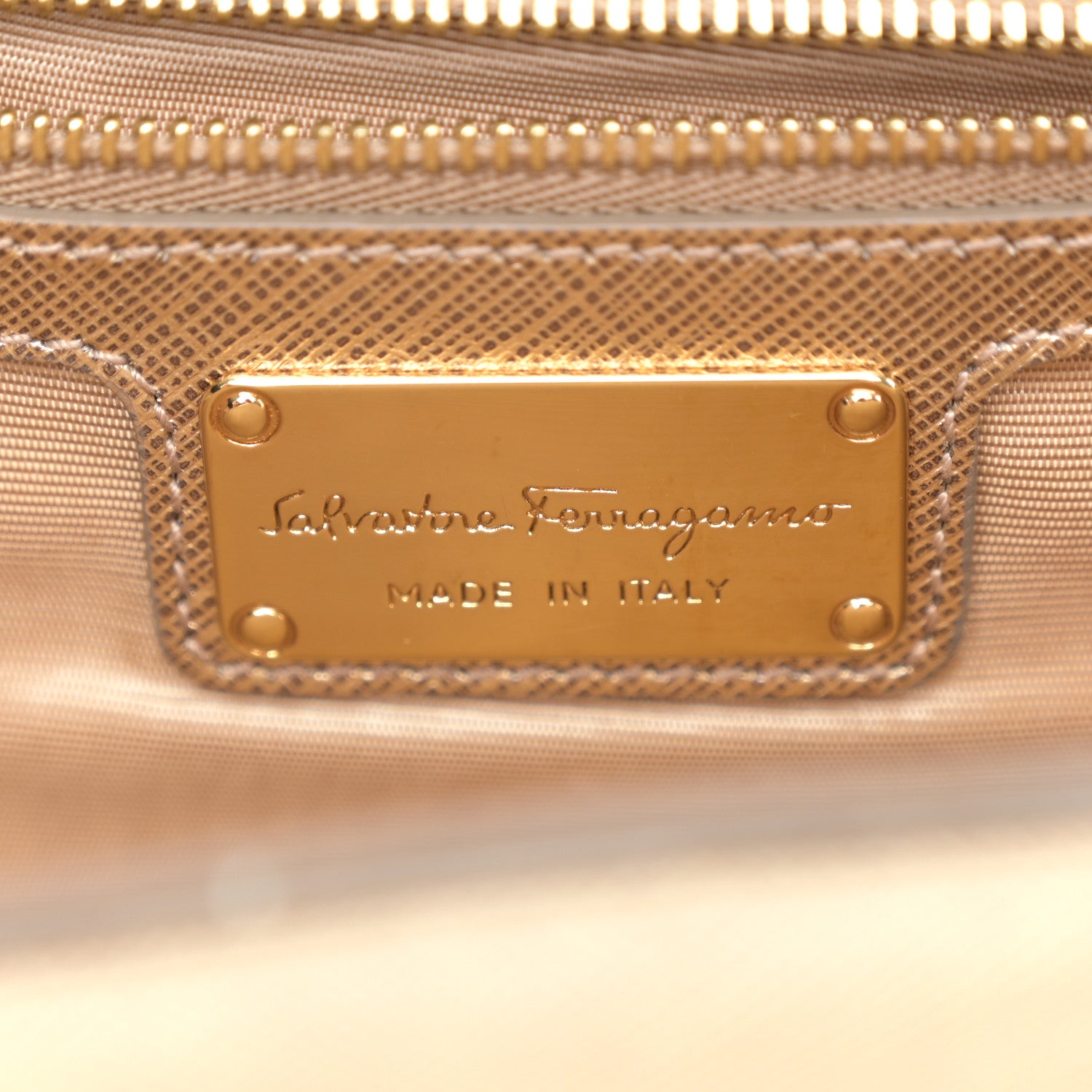 Salvatore Ferragamo Hammered Calfskin Ginny Shoulder Bag Gold 6 of 12