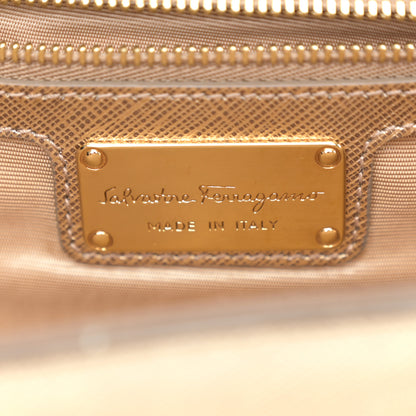 Salvatore Ferragamo Hammered Calfskin Ginny Shoulder Bag Gold 6 of 12