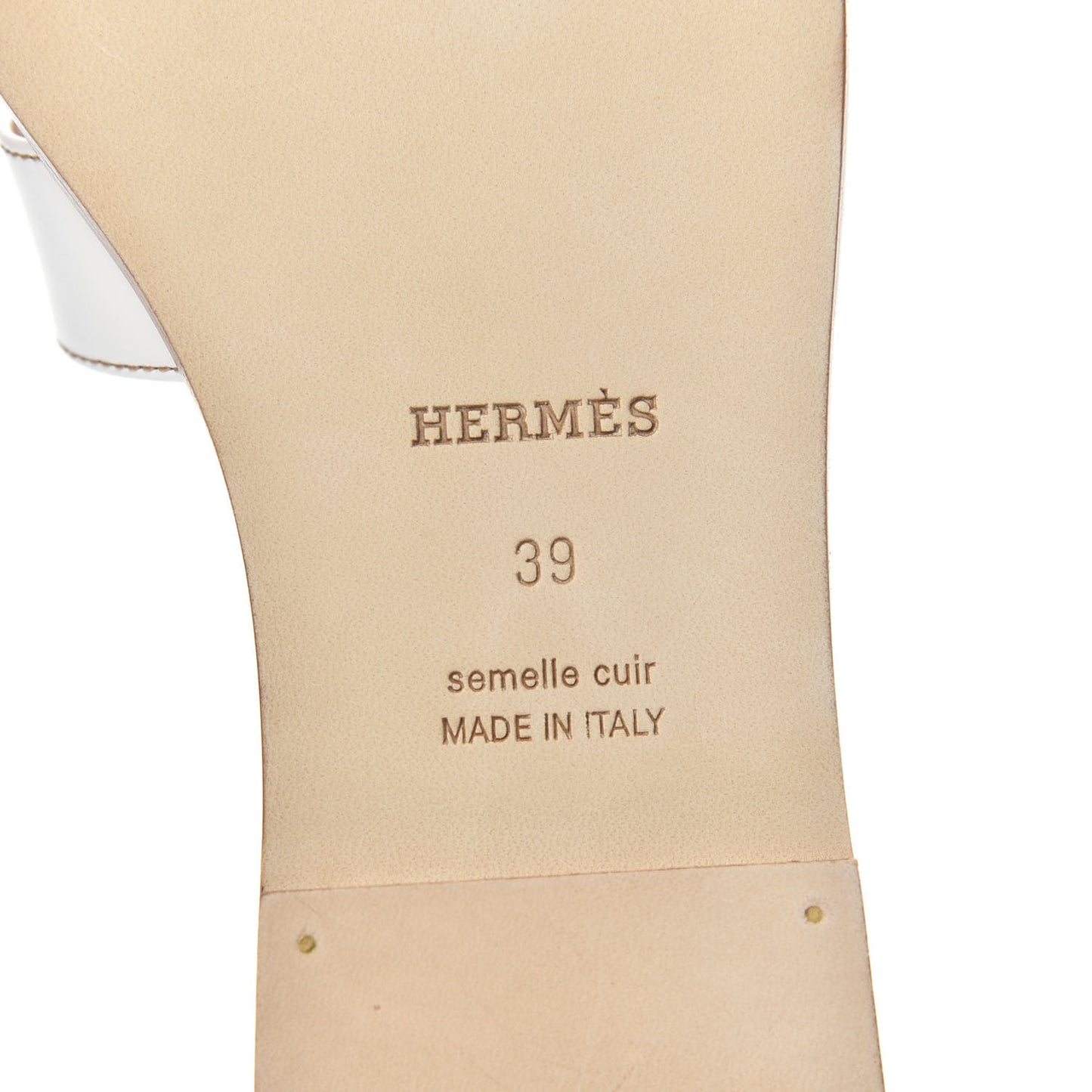 Box Calfskin Oran Sandals 39 White